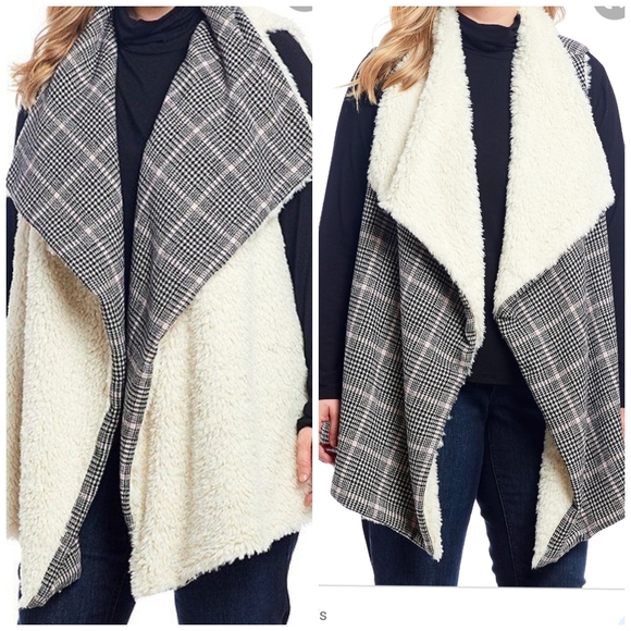 Westbound woman plus size reversible plaid vest - Picture 2 of 16